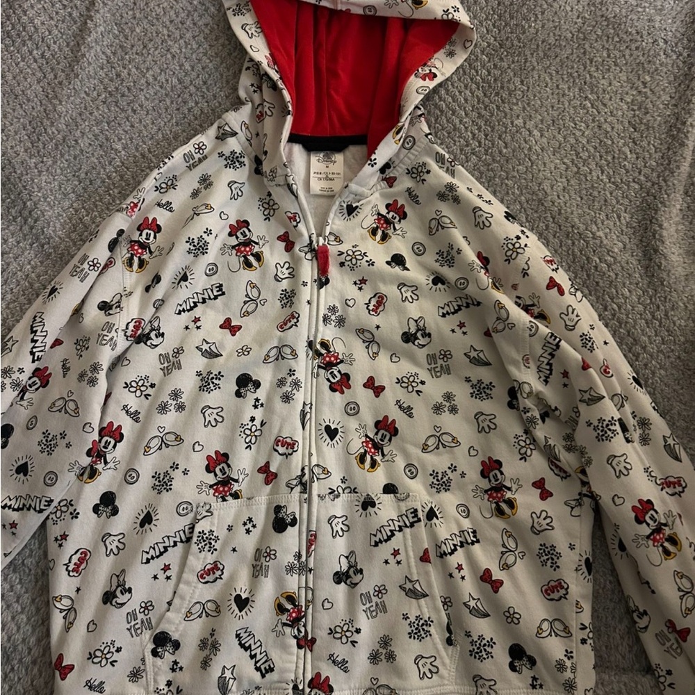 Disney Minnie Mouse Red and White Hoodie